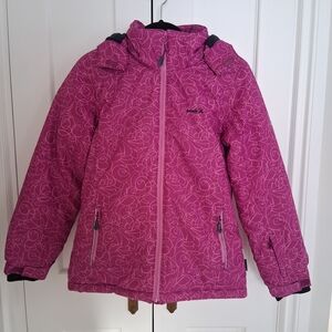 Kamik Girls Size 14 Winter Jacket w' Fleece Lining & Detachable Hood Pink